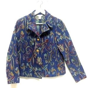 DRAPER'S AND DAMON'S Blue Paisley Blazzer